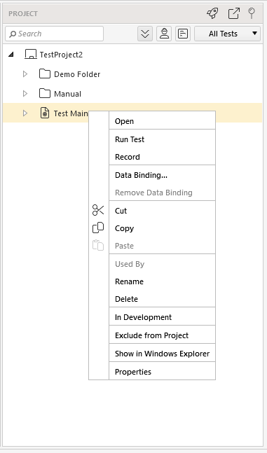 Test File Context Menu